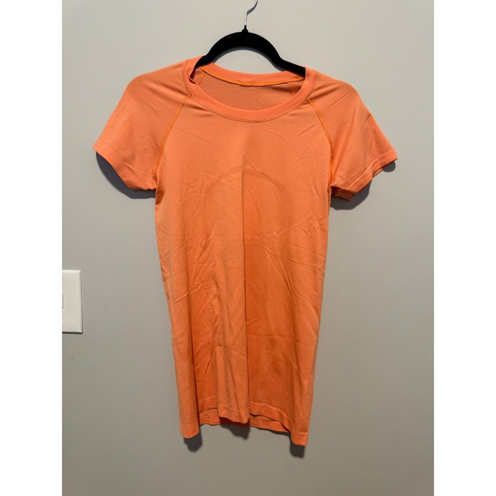 Lululemon Swiftly Tech Short Sleeve 2.0 Orange Athletic Shirt Size 8